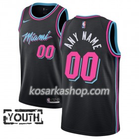 Dres Miami Heat Prilagođeni Nike 2018-19 City Edition Crna Swingman - Dječji